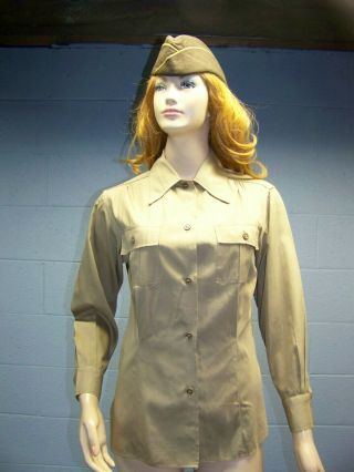 Wwii U.  S.  Army Wac Waac Womans Female Ladys Khaki Shirt