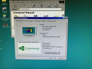 Vintage Gateway 510s Windows 98 P4 2.  6GHz 512MB DDR RAM 64GB SD HDD Computer 7
