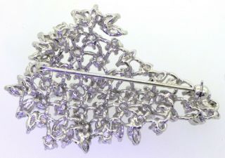 Vintage 1950s 14K white gold exquisite 10.  0CTW diamond cluster brooch 4