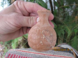Ancient 1st TEMPLE PERIOD Religious Oils Lagynos Terracotta Jarlette 600 B.  C. 6
