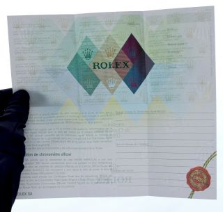 Very Rare Blank Rolex Guarantee Papers / Certificate