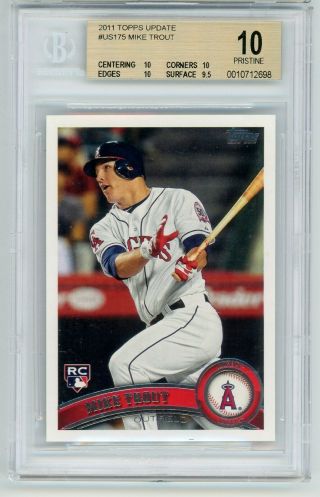 2011 Topps Update Mike Trout Rookie Card Bgs 10 Pristine (rare Card)