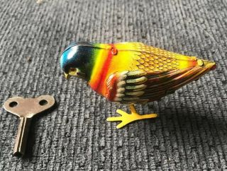 Kohler Wind Up Pecking Bird Tin Toy Germany With Key