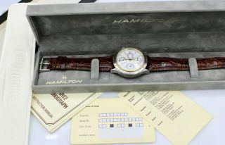 Vintage Hamilton 9960 Chronograph Automatic Watch Men ' s Box & Papers 2