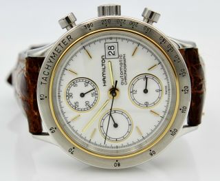 Vintage Hamilton 9960 Chronograph Automatic Watch Men ' s Box & Papers 5