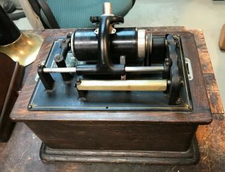 Antique Edison Standard Phonograph - - With Horn & 2 Records 6