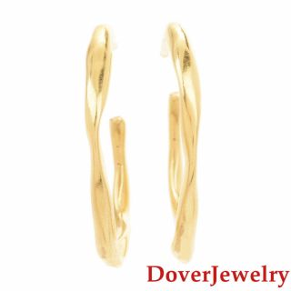 Ippolita Italian 18K Yellow Gold Hoop Earrings NR 2