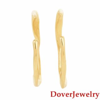 Ippolita Italian 18K Yellow Gold Hoop Earrings NR 3