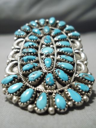 One Of The Biggest Vintage Navajo Teardrop Turquoise Sterling Silver Ring