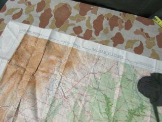 WWII CBI AAF ESCAPE EVASION SILK CLOTH SURVIVAL MAP C - 384 WEI RIVER CHINA 4