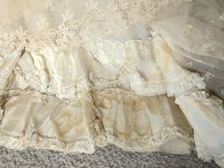 Antique Women’s Dress Two Piece Bodice & Skirt Ivory Lace Wedding Gown 1800’s? 11