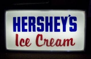 Vintage Hershey Ice Cream One Side Lighted Sign 15 X 29