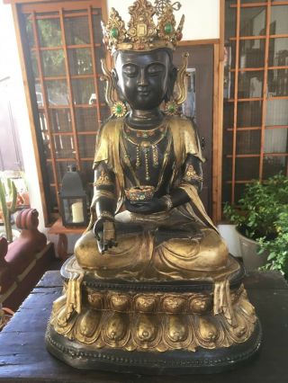 , Antique Large,  Bronze Buddah 4