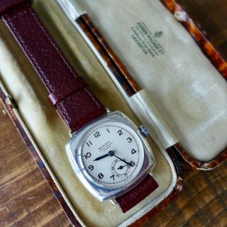 A Stunning Gents Vintage 1930s Rolex (james Walker London) Silver Wristwatch