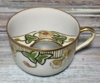 C.  1911 Noritake Nippon Porcelain " Gardenia " Handpaint Art Nouveau Mustache Cup