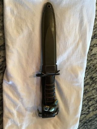 Wwii Us Army M1 Carbine Bayonet W/leather Handle & M8a1 Scabbard - Imperial 1