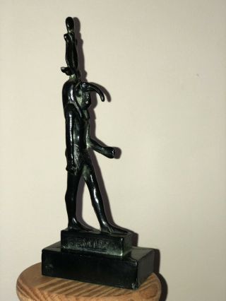 Vintage Cast Metal Statue Figurine Egyptian God Thoth Detailed Cast
