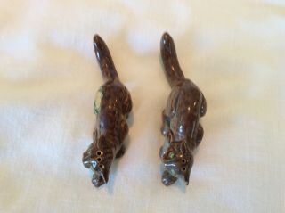 Vintage North Dakota Rosemeade Pottery Wildcat Bobcat Salt & Pepper Shakers 3