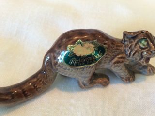 Vintage North Dakota Rosemeade Pottery Wildcat Bobcat Salt & Pepper Shakers 5