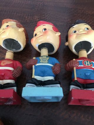 Vintage 1960 ' s 6 NHL Bobblehead Complete High Skates Nodder Set 10