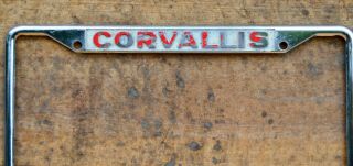 Set 2 VTG Metal Dealer License Plate Frames Bill Johnson VW Corvallis Volkswagen 2