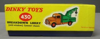 Dinky 430 Vintage Breakdown Lorry w/Windows - Commer Chassis EX/Box 10