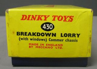 Dinky 430 Vintage Breakdown Lorry w/Windows - Commer Chassis EX/Box 8