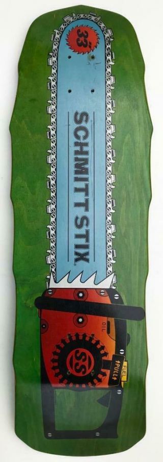 Schmitt Stix Chainsaw Model 1987 Skateboard Chuck Hults Design And Art Rare