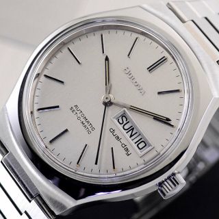 Vintage Bulova Dual - Day Automatic Silver Dial Day&date Men 
