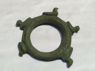Ancient Bronze Solar Amulet With Duck