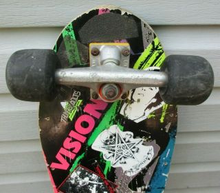1980 ' s Vision Aggressor Skateboard deck Invader Trucks Rasta Wheels Old school 3