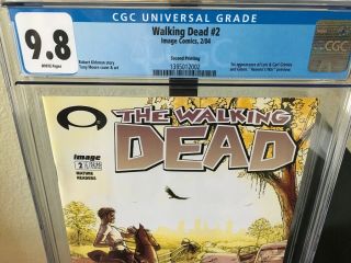 The Walking Dead 2 CGC 9.  8 Rare Second Print.  1st Lori And Carl.  1st Glenn. 3