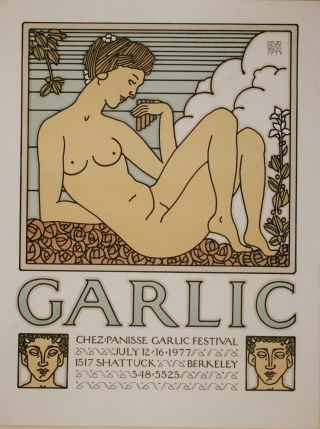 Vintage Poster Chez Panisse Garlic Festival By David Lance Goines 1977