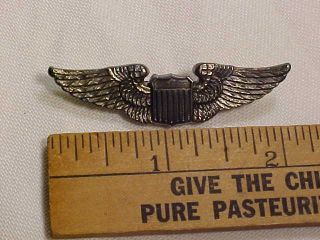 Wwii Us Army Air Force Sterling Silver Pilots Wings Pin [luxenberg,  York]