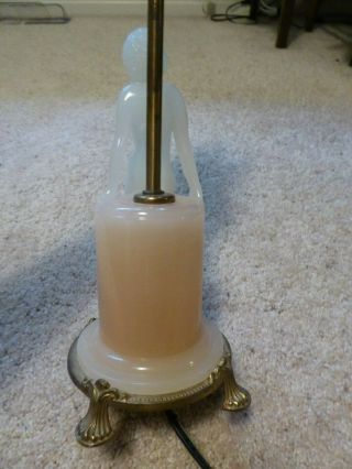 RARE ALADDIN ALACITE ELECTRIC LAMP GLASS FIGURAL - FROSTED SUSIE ? 3