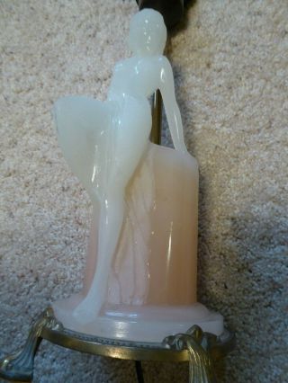 RARE ALADDIN ALACITE ELECTRIC LAMP GLASS FIGURAL - FROSTED SUSIE ? 6