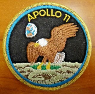 Rare Apollo 11 Crew Patch 4 " Most Sought After Nasa Patch