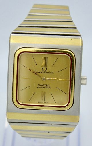 Vintage 1973 Omega Constellation Automatic Watch 14k Gold Bezel 155.  0021