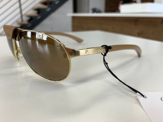 Cartier Santos Dumont Aviator Wood Sunglasses 100 Rare Retail $2100