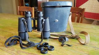 Ww2 Japanese Naval Officers Binoculars 7 X 50 Mm 7.  1° Military W/ Case No 9280