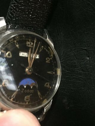 1950s vintage zodiac triple date moonphase watch 2