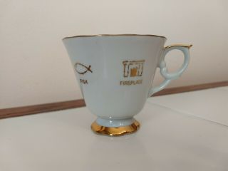 Vintage Tea Leaf Reading Fortune Telling Cup Shackman Teacup 22k Gold Japan