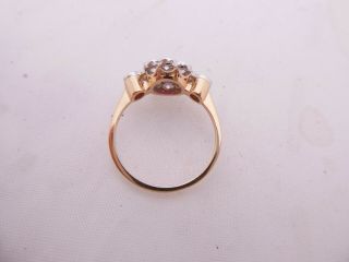 18ct gold diamond ruby ring,  art deco design cluster ring 18k 750 3