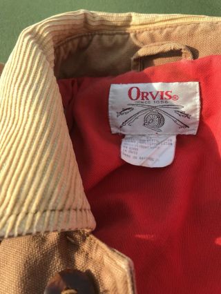 RARE Vintage Orvis Hunting Field Jacket.  Upland Game Bird.  Canvas Shooting Coat 3