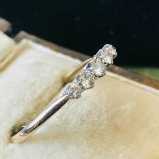 Art Deco 18ct,  18k,  750 Gold & Plat Diamond 0.  40ct five stone ring C1920 7