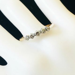 Art Deco 18ct,  18k,  750 Gold & Plat Diamond 0.  40ct five stone ring C1920 9