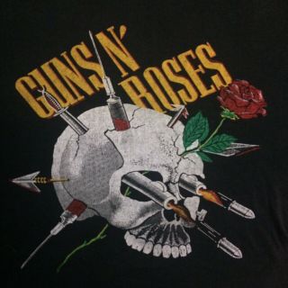 1988 Vintage Guns N Roses Appetite For Destruction Xl T Shirt Skull/roses
