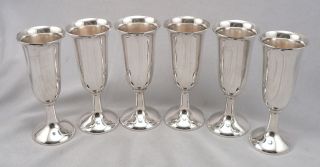 Vintage Cartier Sterling Silver Set Of 6 Cordial Vodka Shot Glass Cups In Bags