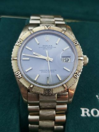 Rare ROLEX 18k Datejust Thunderbird Ref 1625 With Bark president 2