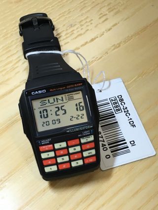 Rare Vintage Casio Databank Dbc - 32 Dbc - 32c Calculator Watch Nos Htf
